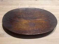 アトリエつみき屋 27cm チェリー/ウォールナット プレート手彫り丸皿