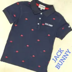 JACK BUNNY　ポロシャツ　130　綿100%　ロゴ入り　ドット柄