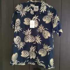 Duke Kahanamoku アロハシャツ パイナップル柄 ネイビー Mのサムネイル