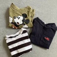 ミッキーマウスTシャツとボーダーTシャツセット