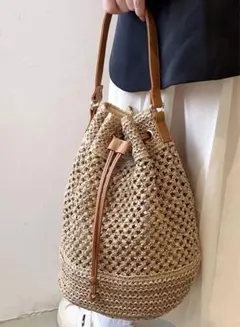 巾着型 かごバッグ