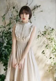 herlipto Paisley Cotton Lace Long Dress