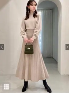 GRL ドッキングフレアニットワンピース[dr485] Sサイズ