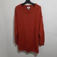 OLD NAVY オレンジ ケーブルニット美品 Lサイズ