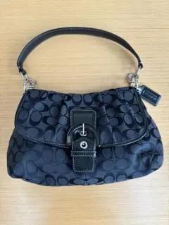 美品 コーチ ワンショルダーバッグ ソーホー シグネチャー キャンバス レザー