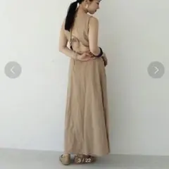 TODAYFUL バックオープンタイドレス ロングワンピース リネン 36