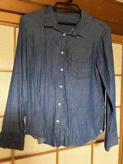 デニムシャツ　ボタンアップシャツ Lサイズ