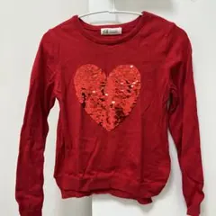 h&m シャラシャラ　ビーズ　ニット　ハート　US4-6Y