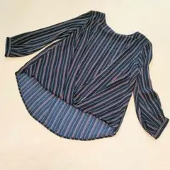 グラシア　ストライプブラウス　L　フィッシュテール　オフィスカジュアル