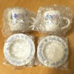 サンリオ ミニチュア陶器カップ＆ソーサー リトルツインスターズ 2個