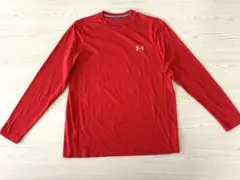 アンダーアーマー 赤 長袖 Tシャツ ロングTシャツ LGサイズ(Lサイズ)