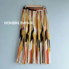【値下交渉歓迎】 ノンブルアンペール ロングプリーツスカート 総柄 フリーサイズ
