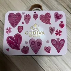 GODIVA 空き缶 トランク型 ピンク