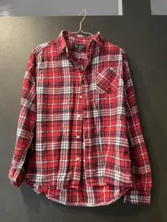 Cinema カスタムフィット 赤チェックネルシャツ M