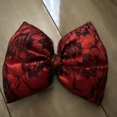 盛り髪 リボン 赤