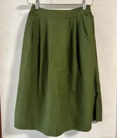 新品★MUJI 無印良品★イージータックギャザースカート カーキ S