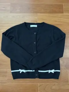 Catherine Cottage 黒 カーディガン リボン付き