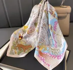 ラスト2点　シルク11 シルク100% 大判スカーフ　ストール　68×68cm