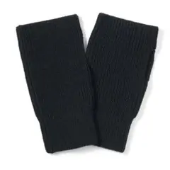 無印良品 ・ウール　畦編み　ハンドウォーマー　黒