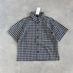 タグ付き ビールーム ギンガムチェックシャツ 120