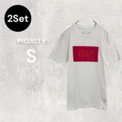 ピガール Tシャツ 白黒 2点セット S ロゴT ロゴプリント 半袖 シンプルのサムネイル