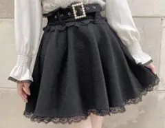 ROJITA ビジューバックルツイードフレアスカート