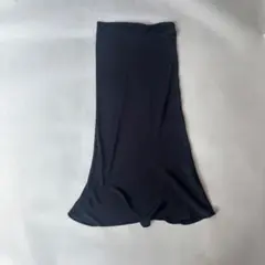 美品【ZARA ザラ】ストレッチ　サテン　ロングスカート　ブラック　M