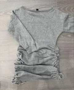 グレー 長袖 ミニワンピース　長さ調節可能