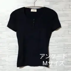 アンケート　リブカットソー　濃紺のサムネイル