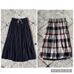 【2way✨】ブルーレーベルクレストブリッジ　リバーシブル　ロングスカート　38