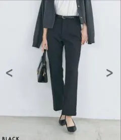 ベースメントオンライン裏起毛ストレートスラックス　XSブラック