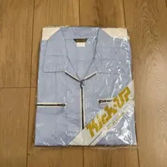 Kick-UP 作業服 長袖ワークシャツ ジップアップ ブルー Sのサムネイル