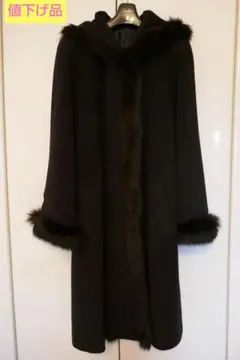 大特価！未使用のリアルファーフード付きロングコート