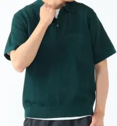 BEAMS HEART MEN ポリエステル ニット ポロシャツ