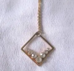 お値下げ❣ヴィンテージ クリアラインストーンの菱形ネックレス