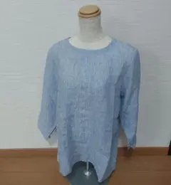 無印良品☆リネン ブラウス☆プルオーバー 7分袖