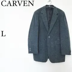 カルヴェン　CARVEN テーラードジャケット L ブルー系　綿100 日本製のサムネイル