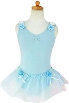 定価￥9790 日本製 新品 子供 L 120 バレエ レオタード ブルー