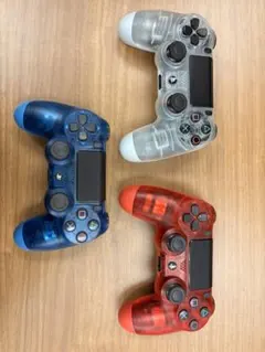 PlayStation4 ワイヤレスコントローラー クリアグレー・ブルー・レッド