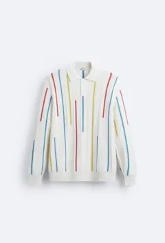 ZARA マルチカラー ストライプ ポロニットのサムネイル
