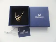 スワロフスキー ネックレス ダブルハート