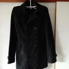 黒 ダブルブレスト ピーコート