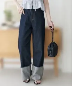 DISCOAT USコットンロールアップデニムパンツSのサムネイル