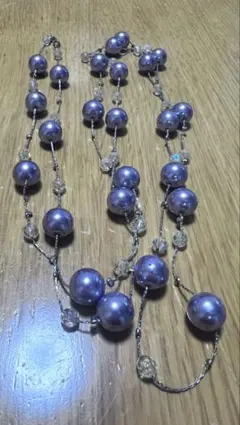 パープルパールロングネックレス