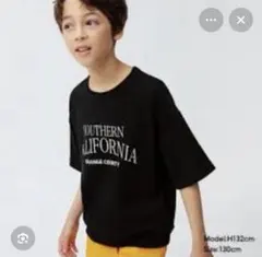 新品　GU スウェT スウェット　Tシャツ　5部袖ブラック 140サイズ