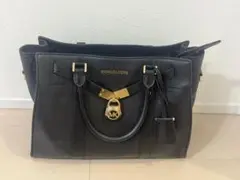 MICHAEL KORS ブラックレザートートバッグ