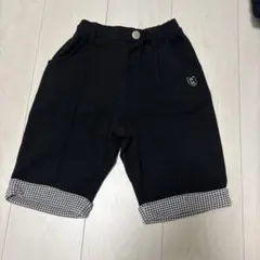 黒　チェック柄　ハーフパンツ