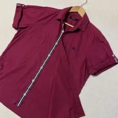 Burberry Black Label 半袖2wayシャツ ボルドー☆美品☆のサムネイル