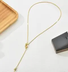 ラリエットネックレス Y字ロング ネックレス ゴールド シルバー チタン鋼