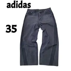 T*A様 アディダス adidas　ルーズフィット デニムパンツ　ブラック　サイのサムネイル